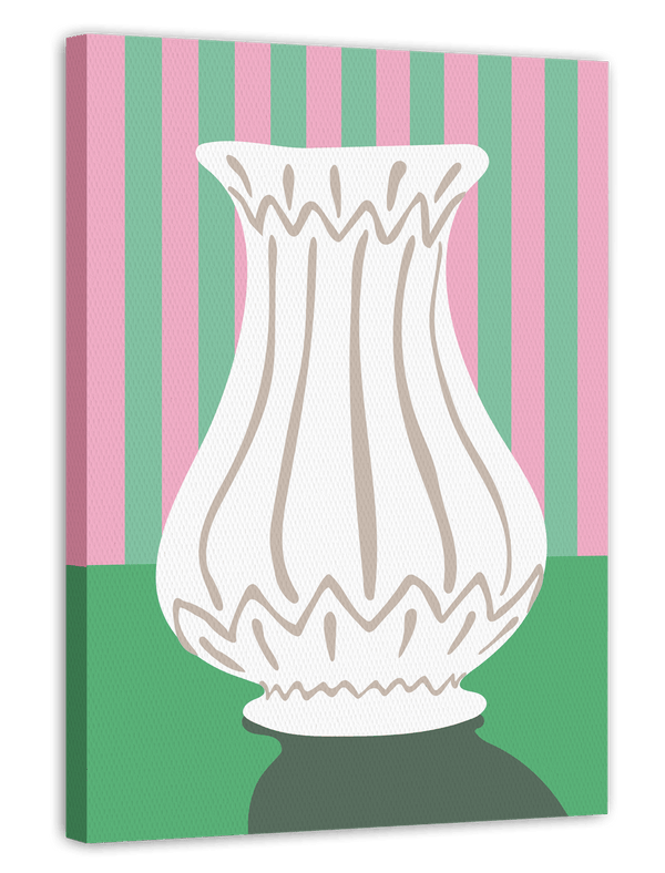 Abstrakte Vase mit weißen Streifen
