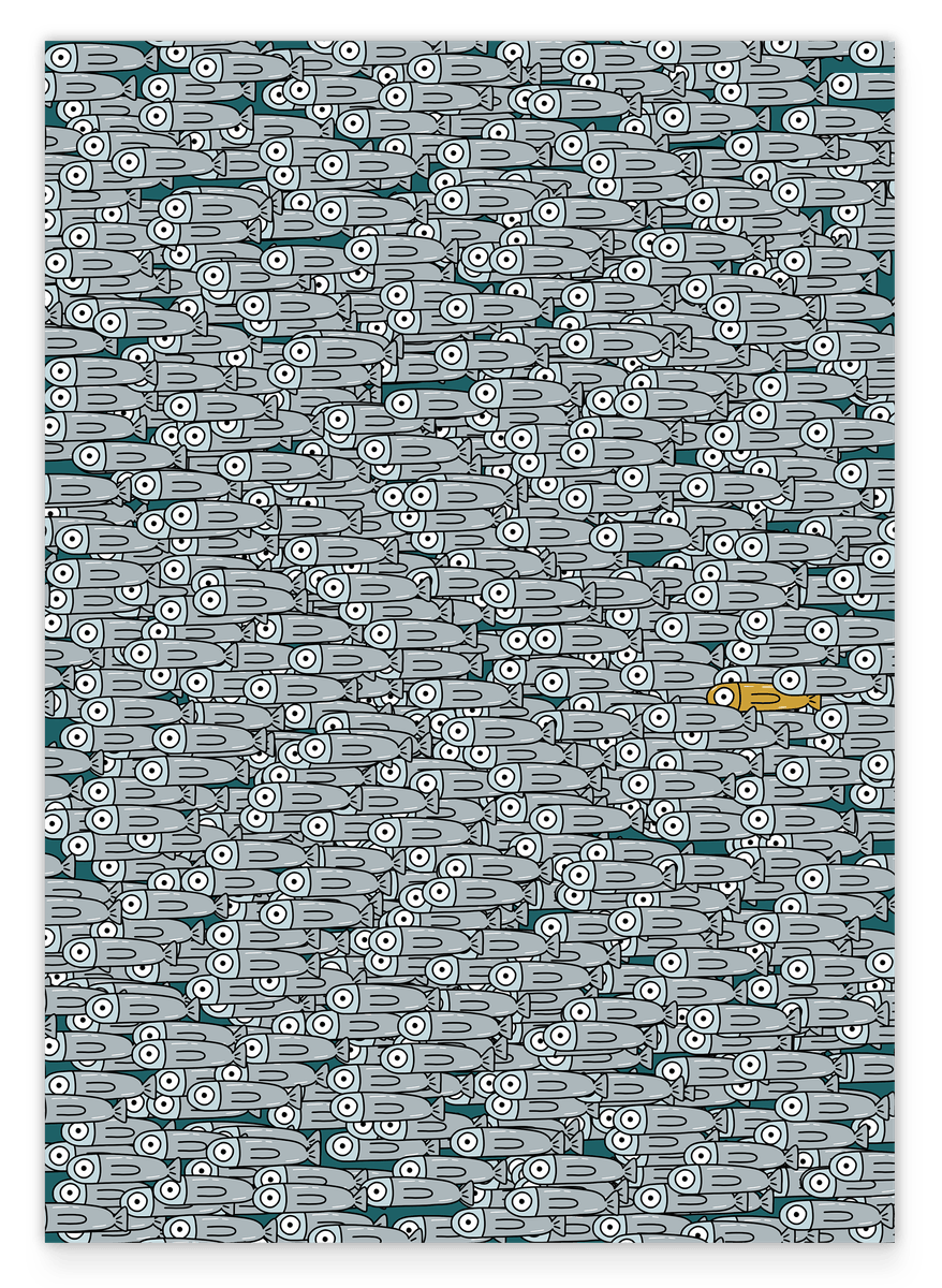 Golden sardine in a school of fish