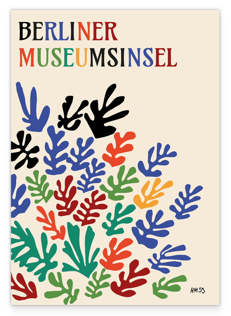 Berliner Museumsinsel mit Blättern - Matisse inspiriert