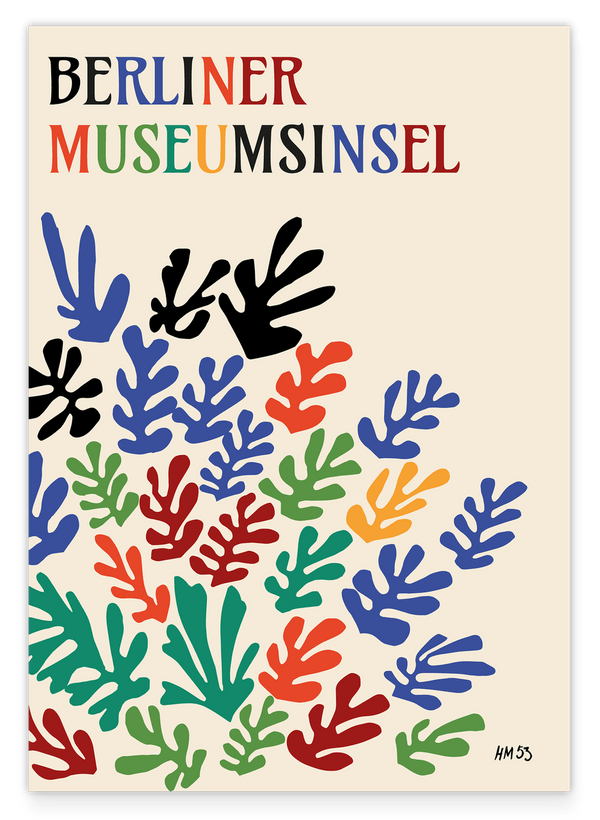 Berliner Museumsinsel mit Blättern - Matisse inspiriert