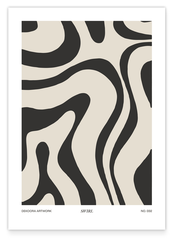 Modern Swirl in Schwarz-Weiß
