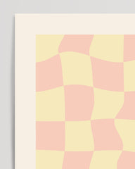 After Hover: Checkerboard pattern in yellow and apricot