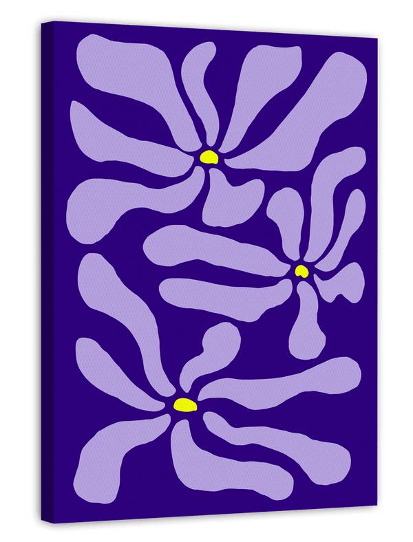 Retro Blumen Muster in Violett