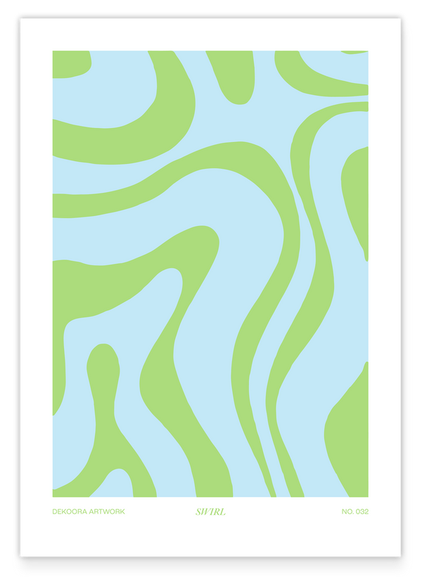 Retro Swirl in Blau und Grün