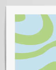 After Hover: Retro Swirl in blue and green