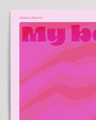 After Hover: My body. My choice - in pink.