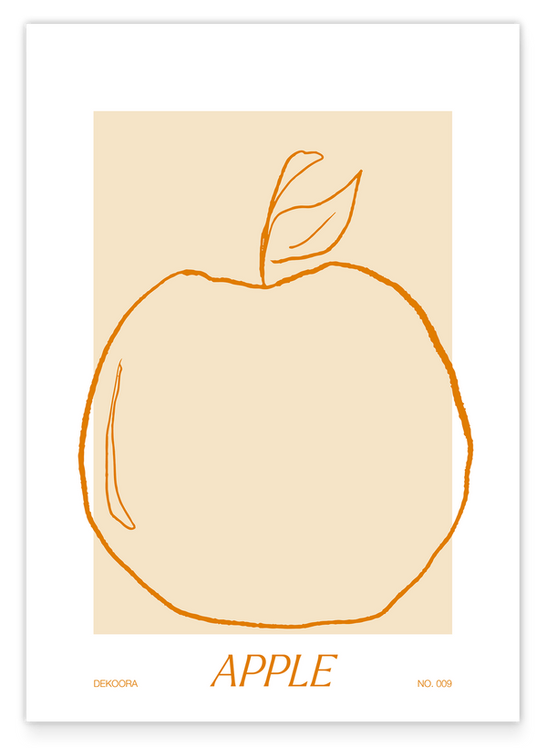 Apfel im Line Art Stil