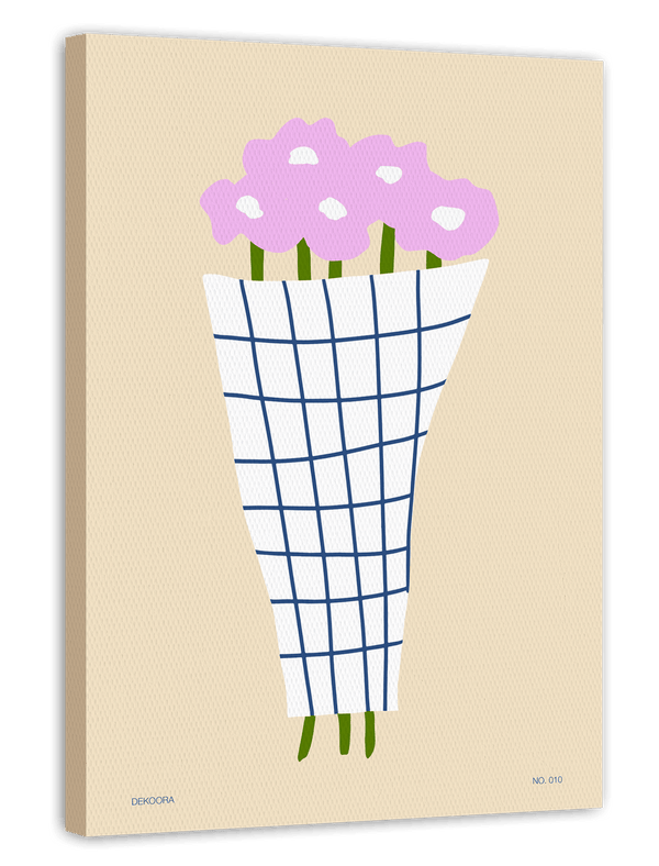 Blumenstraus in kariertem Papier
