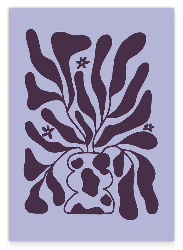 Boho Blumen Muster in Violett