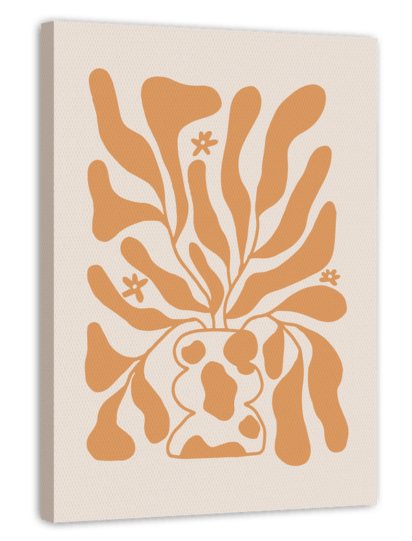 Boho Blumen Muster in Terra Beige