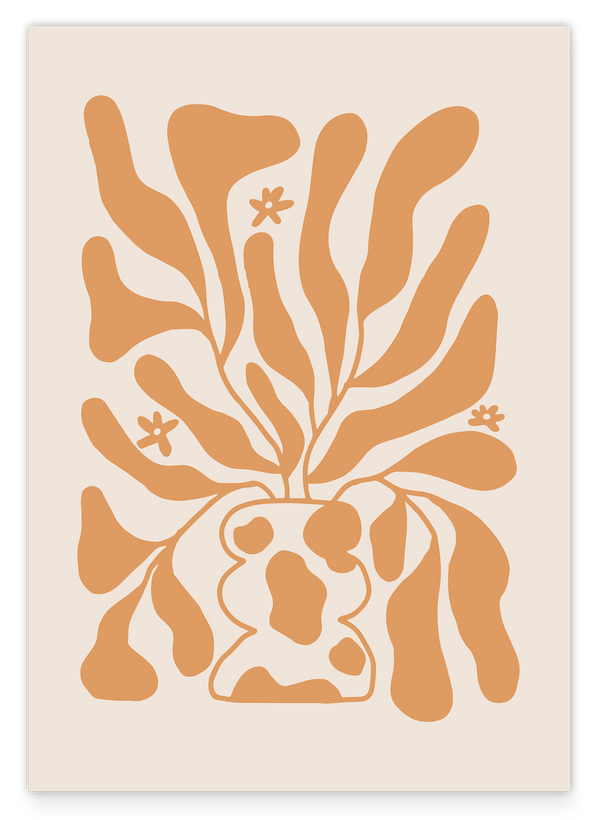 Boho Blumen Muster in Terra Beige