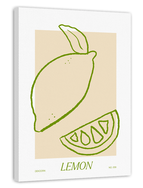 Line Art Limone in Grün