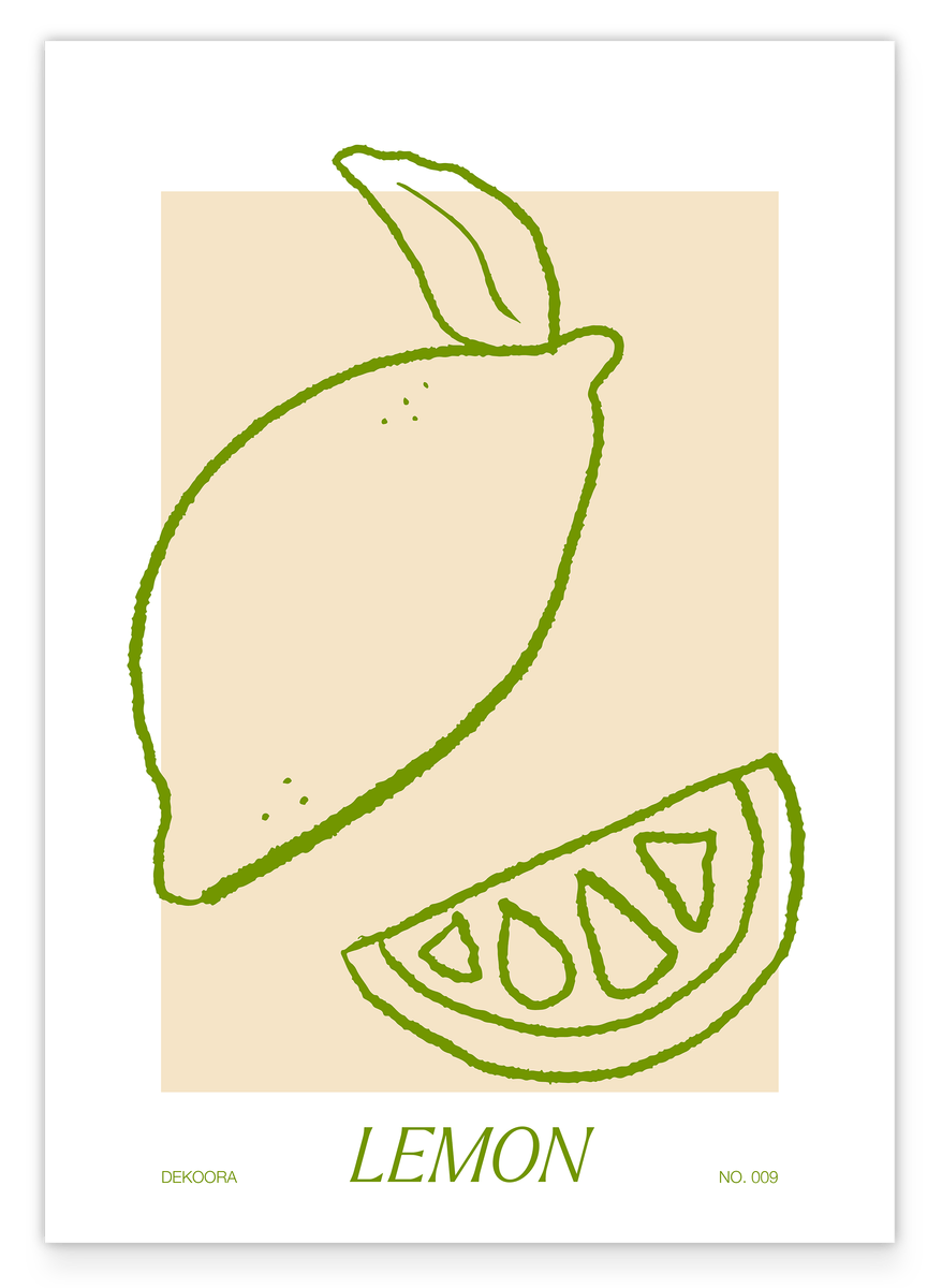 Line Art Limone in Grün
