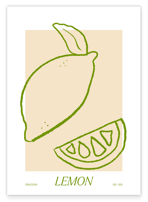 Line Art Limone in Grün