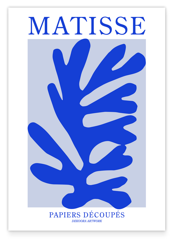 Blaue Koralle mit weißem Rand - Matisse inspiriert