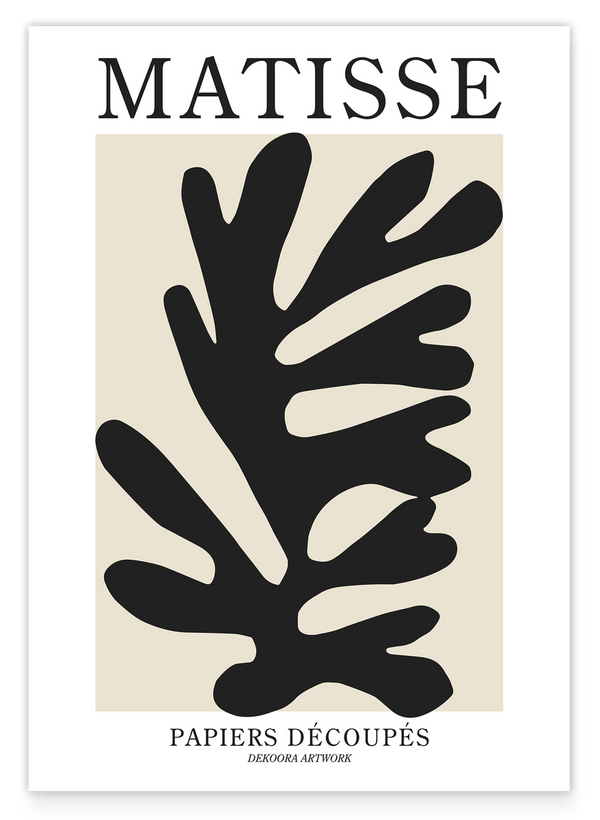 Schwarze Koralle mit weißem Rand - Matisse inspiriert