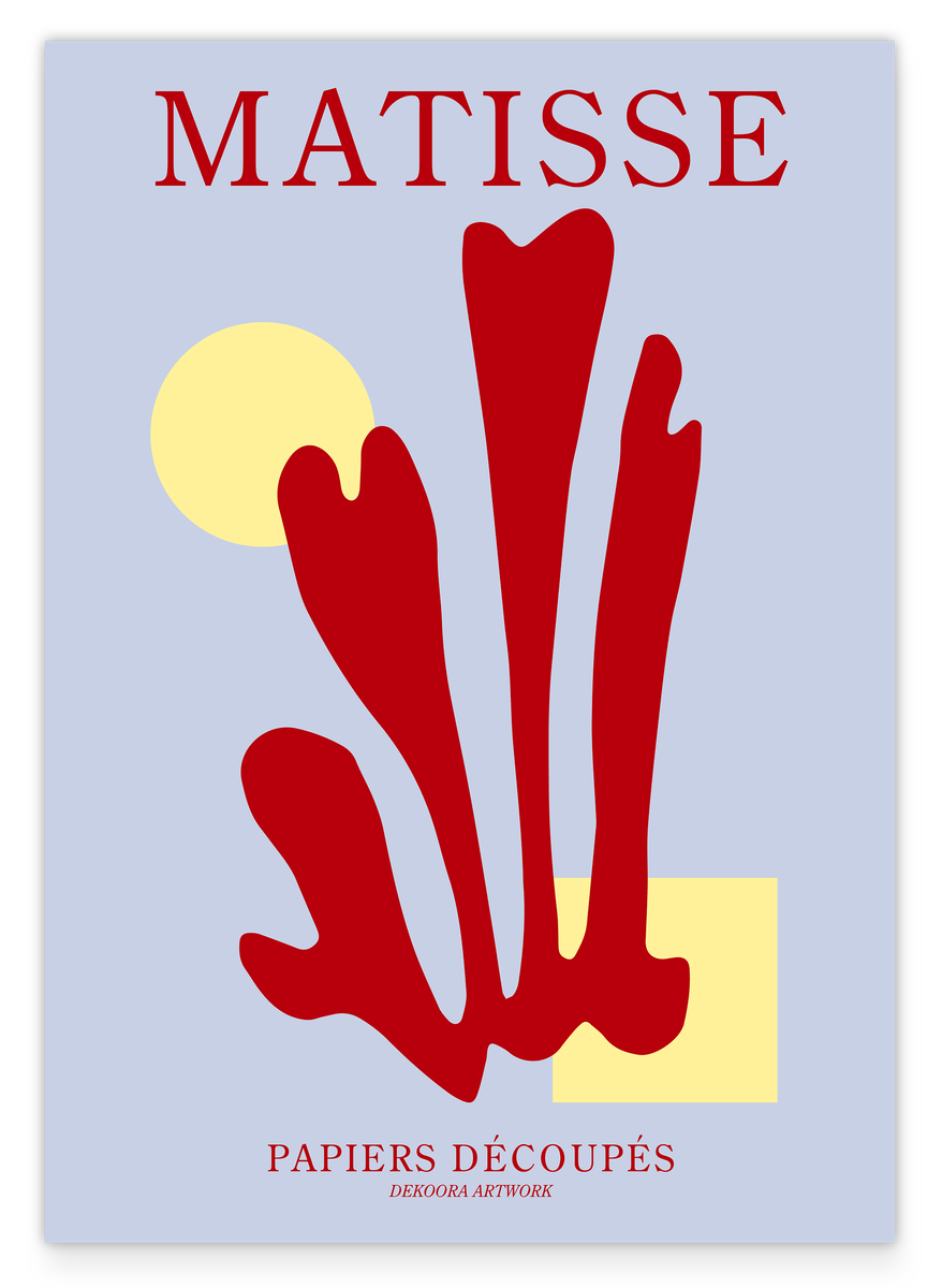 Rote Koralle mit Sonne im Stil von Matisse