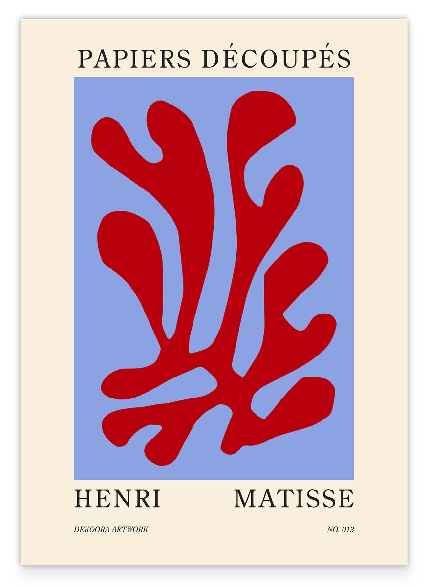 Abstraktes Blatt in Rot - nach Henri Matisse