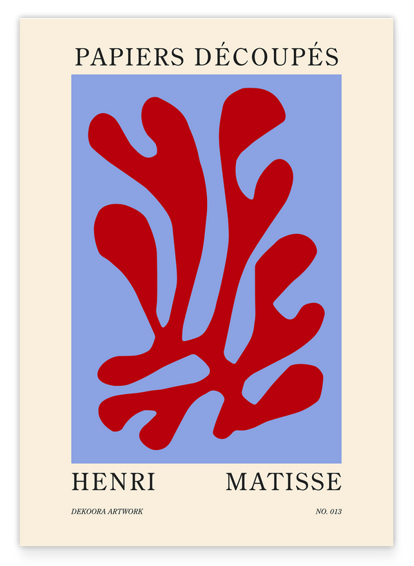 Abstraktes Blatt in Rot - nach Henri Matisse