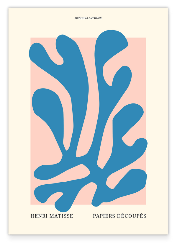 Abstraktes Blatt in Petrol - Matisse inspiriert