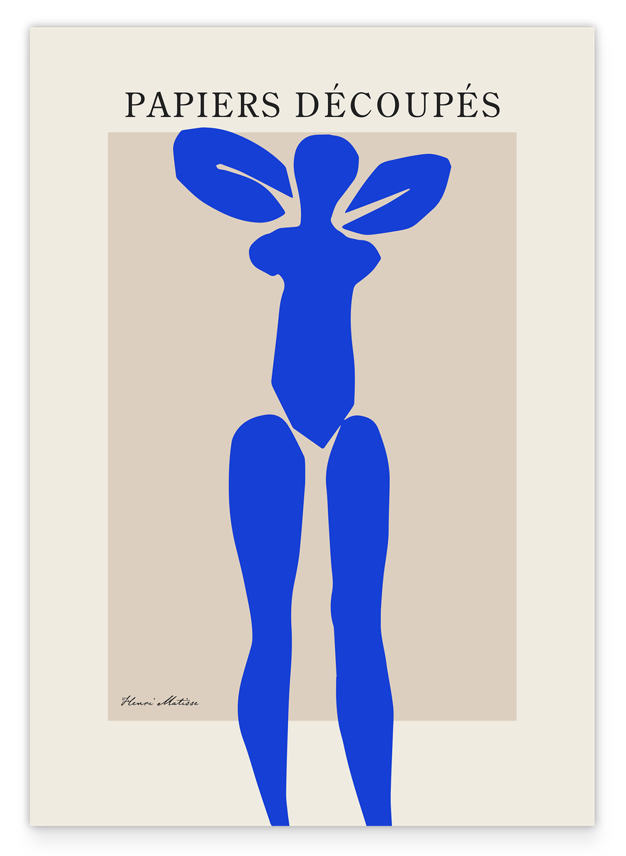 Abstrakte Frauen-Silhouette im Matisse-Stil
