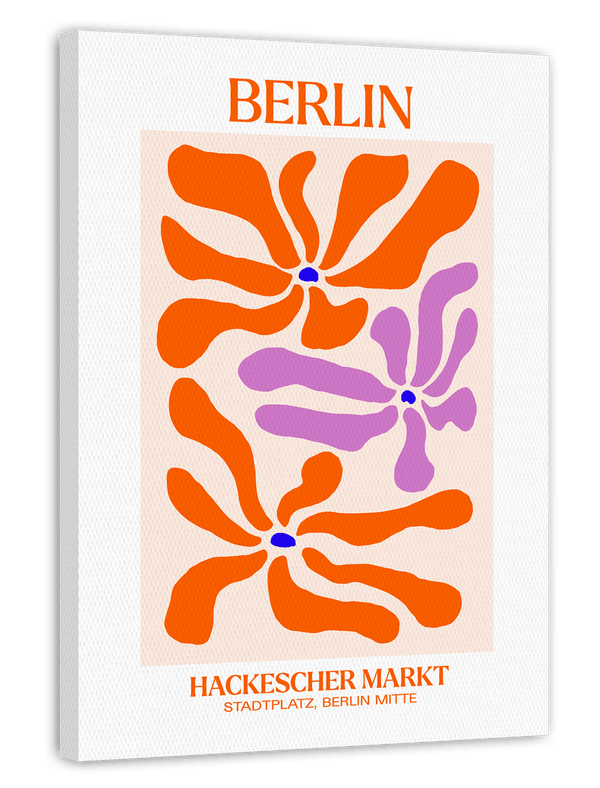 Berlin Hackescher Markt - Retro Blumen in Orange