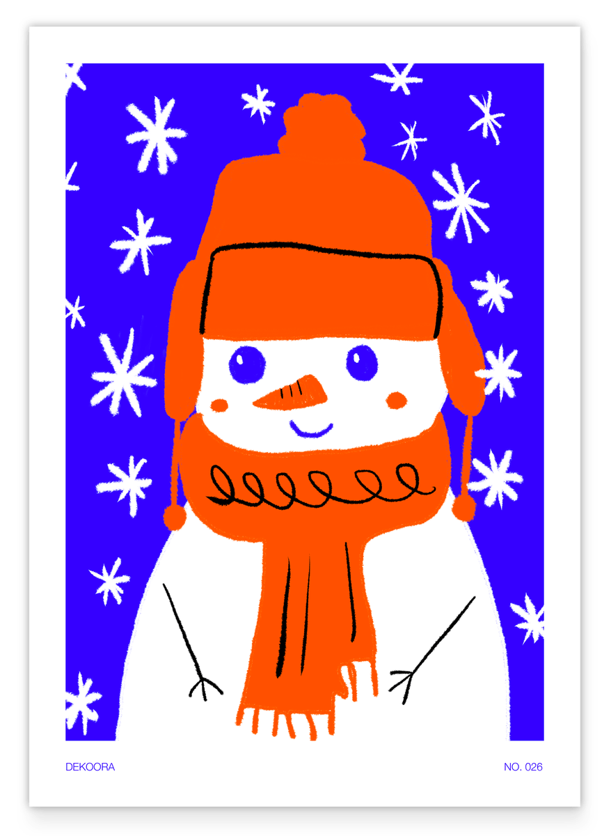 Schneemann mit Pudelmütze - Weiße Weihnachten