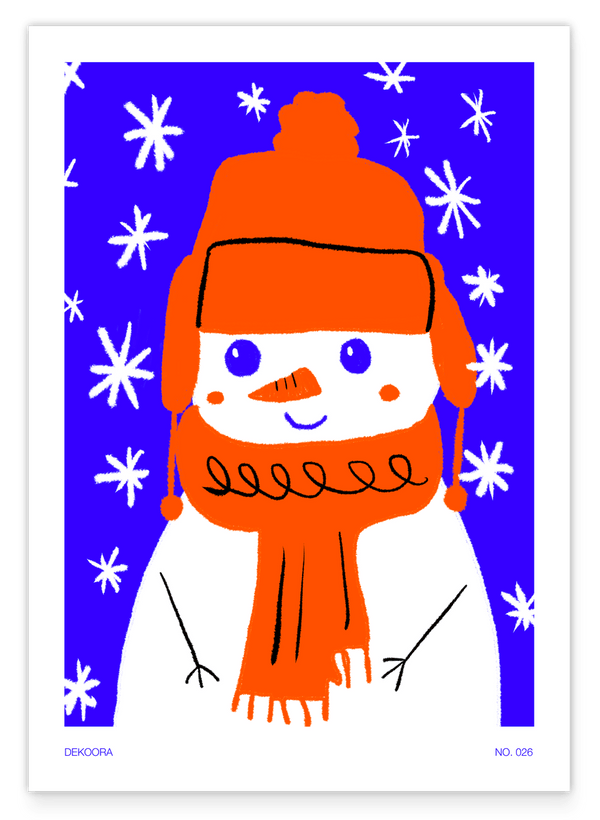 Schneemann mit Pudelmütze - Weiße Weihnachten
