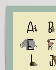 After Hover: ABC Poster with Animals - German Alphabet