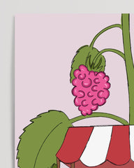 After Hover: Bee selling raspberry jam - Cute animal drawing for the children's room
