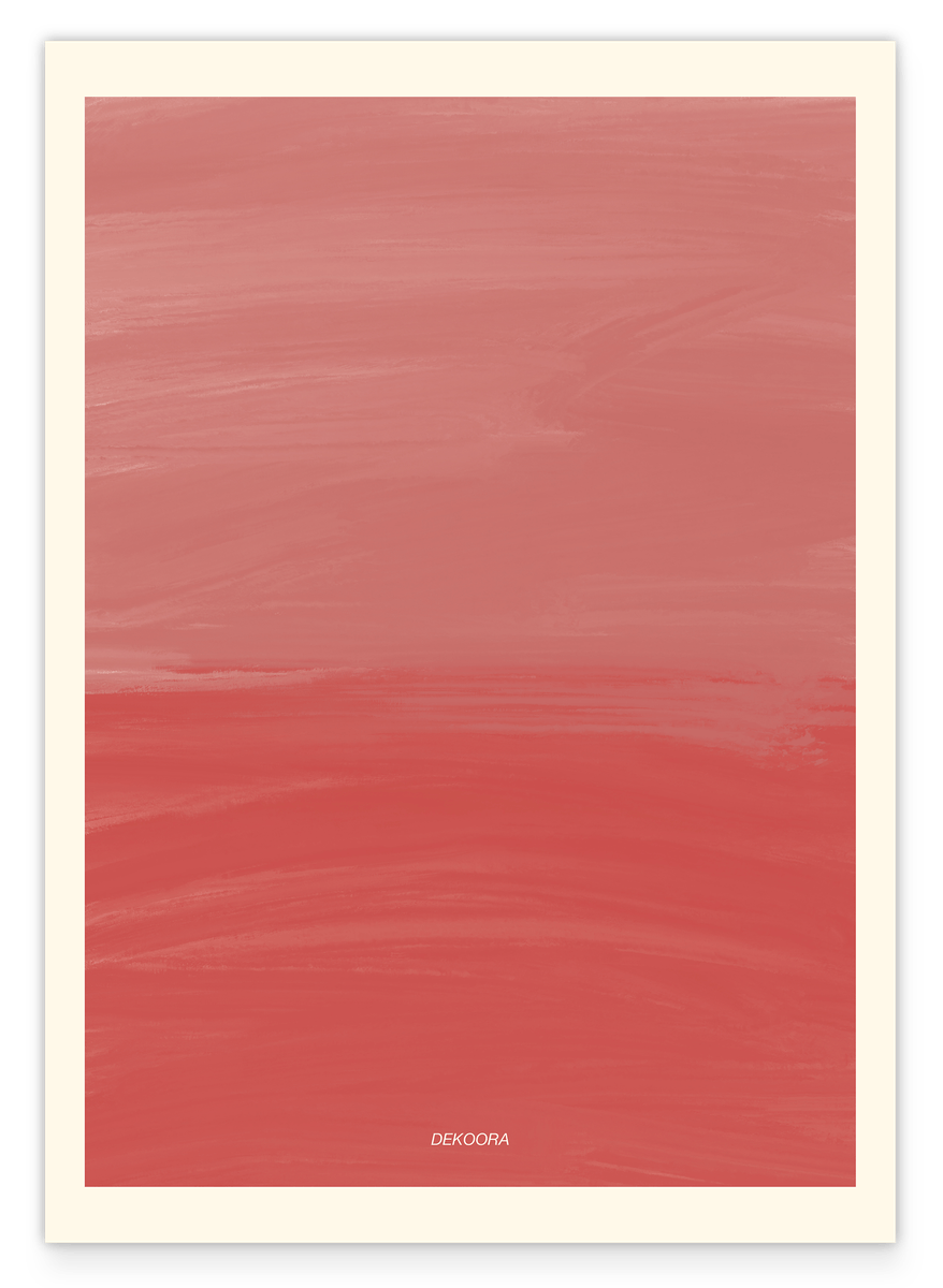 Brushstrokes in fire-engine red with a color gradient