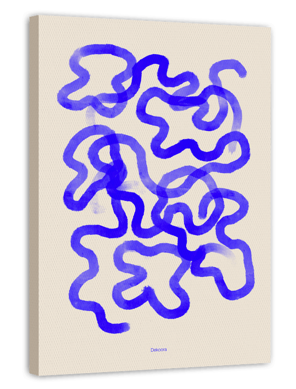 Watercolour Line Art abstrakt in Blau