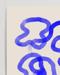 After Hover: Watercolor line art abstract in blue