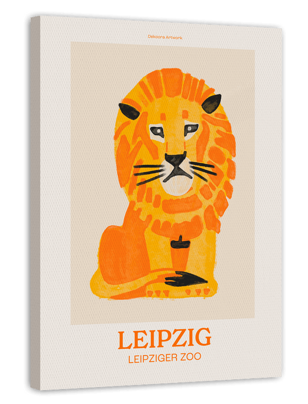 Leipziger Zoo mit Löwen-Illustration