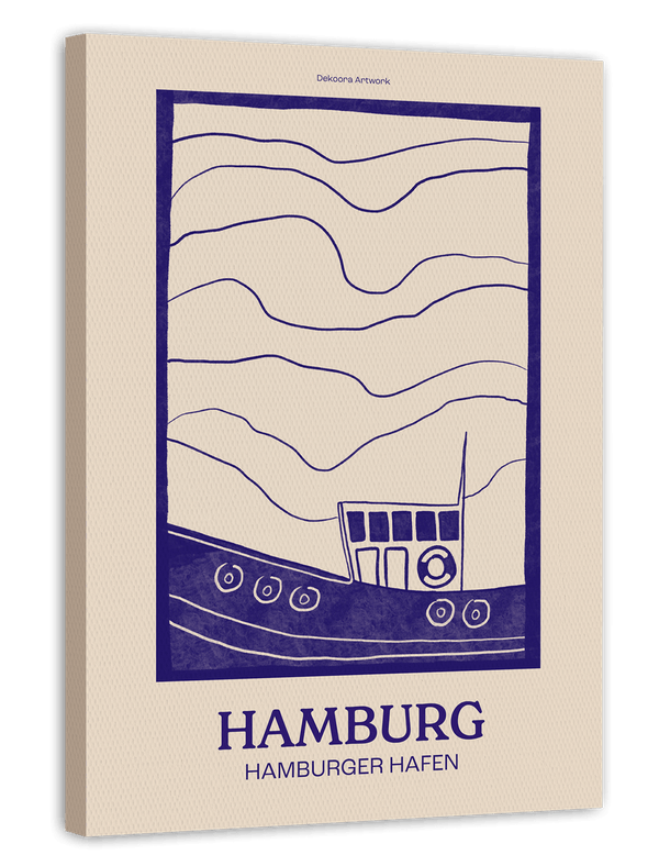 Hamburg, Ahoi! Maritime Hafen-Illustration