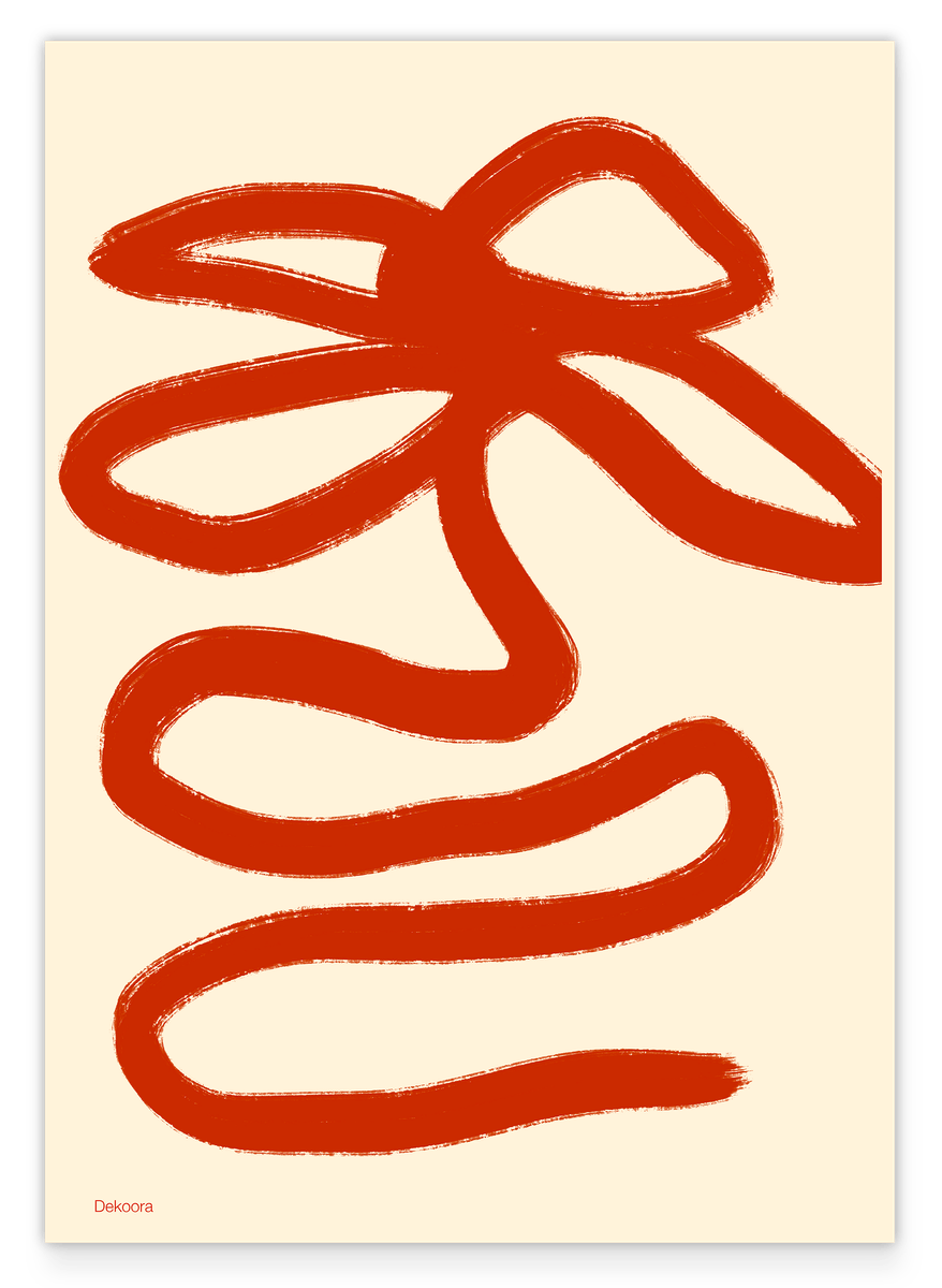Red Flower Art I - Abstrakte Blumen-Illustration