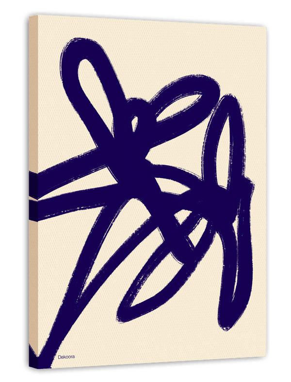 Blue Flower Art I - Abstrakte Blumen-Zeichnung