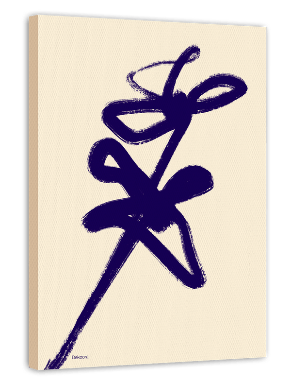 Blue Flower Art II - Dezente Brushstroke-Blumen