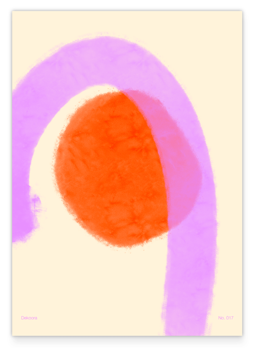 Watercolor Art in Pink-Orange No. 1 - Circle with Curve