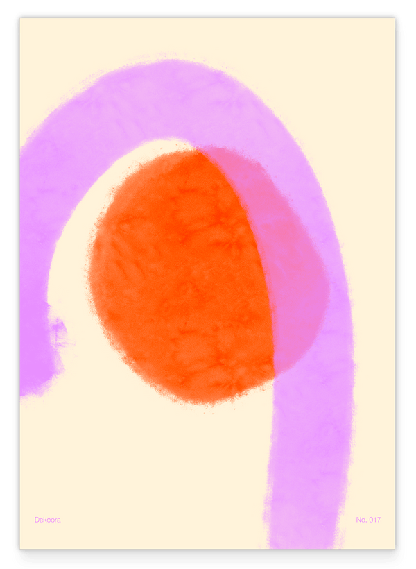Aquarell Art in Pink-Orange No. 1 - Kreis mit Kurve