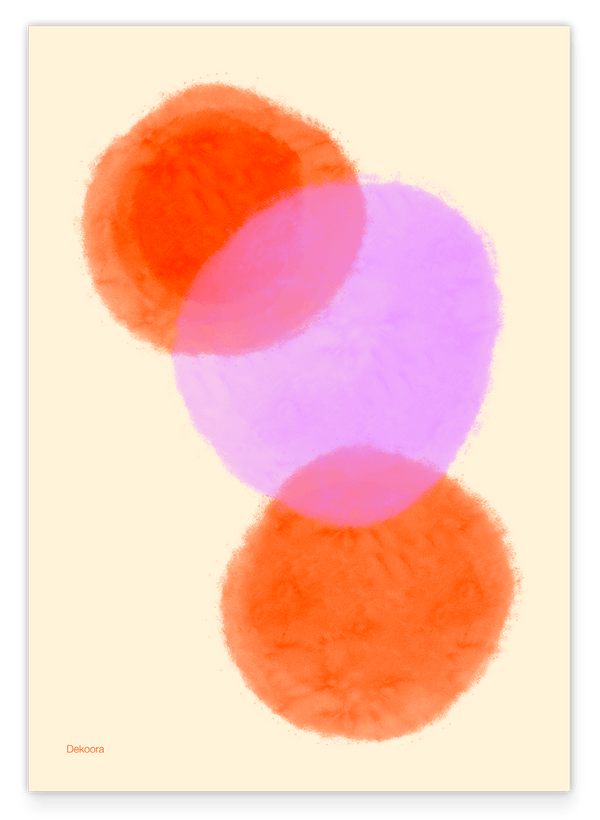 Aquarell Art in Pink-Orange No. 2 - Drei Kreise