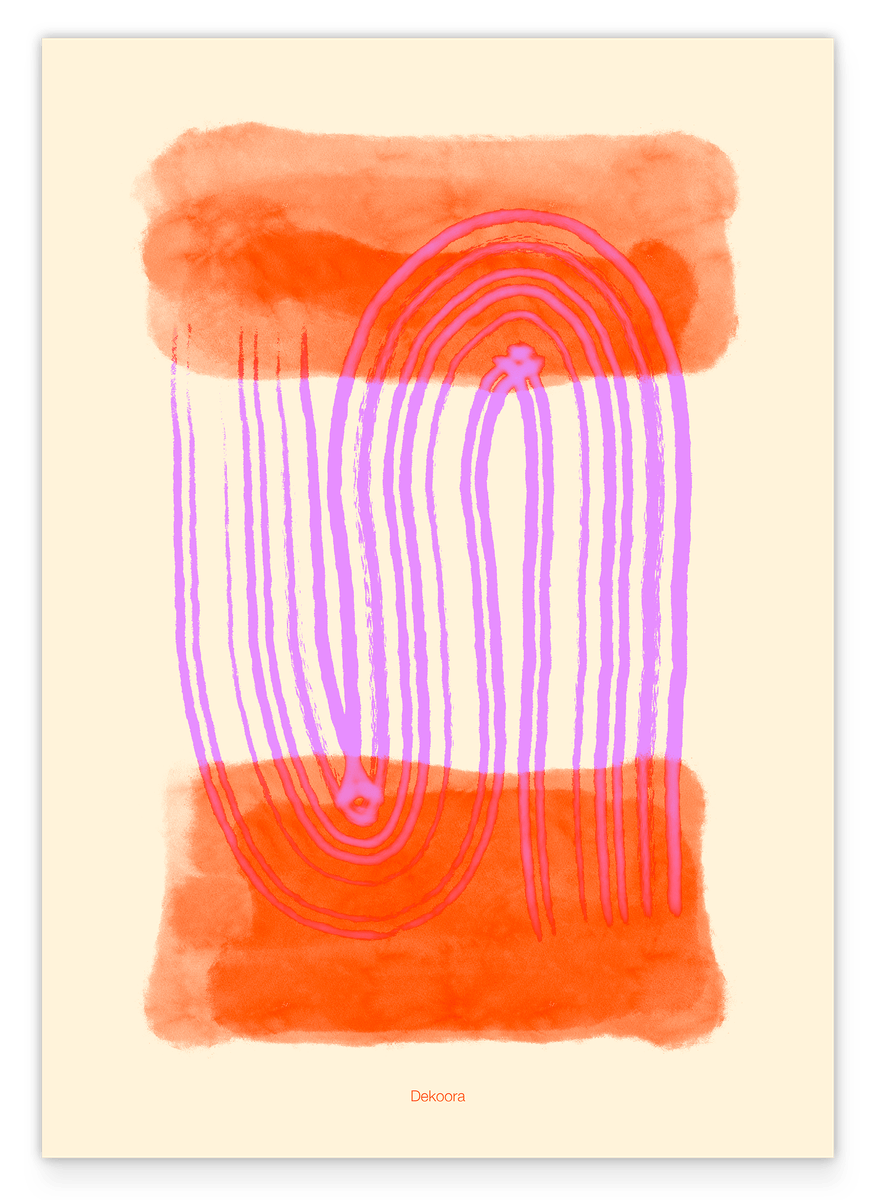 Aquarell Art in Pink-Orange No. 3 - Bogen Muster