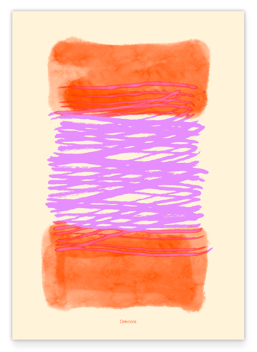 Watercolor Art in Pink-Orange No. 4 - Brushstrokes