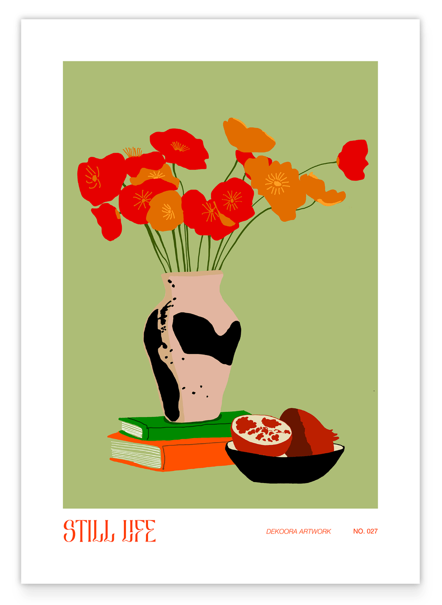 Mohnblumen in der Vase - Modernes Stillleben