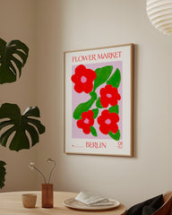 After Hover: Flower Market Berlin - Blumen-Illustration in Rot