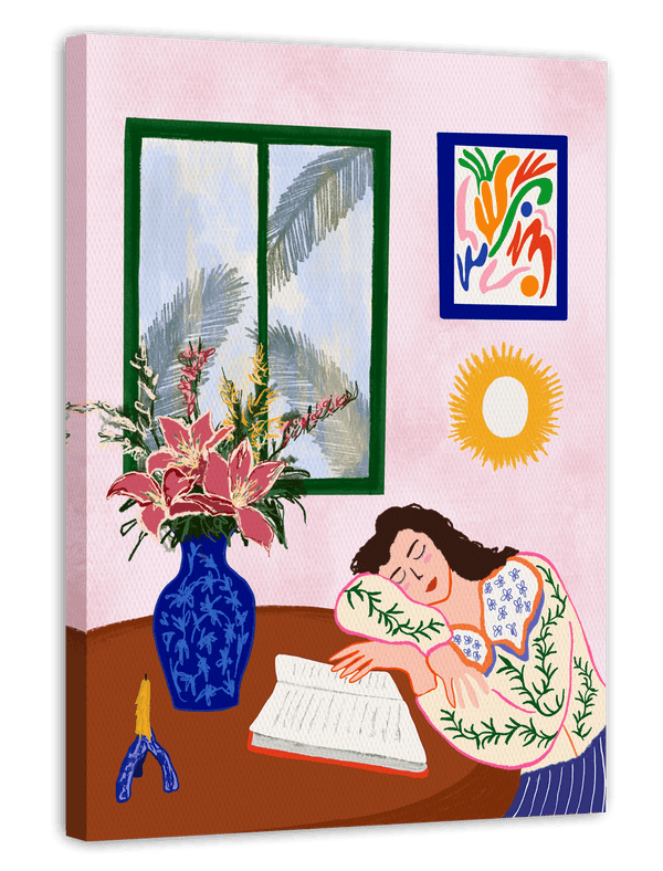 Read, sleep, repeat - Boho Girl im Wohnzimmer
