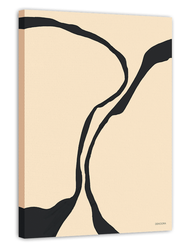 Minimalistische Formen in Beige-Schwarz - Two Curves II