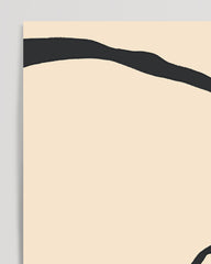After Hover: Minimalist shapes in beige and black - Two Curves II