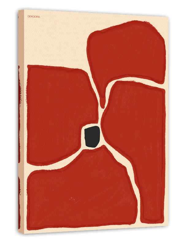 Flower Art - Abstrakte Blume in Karminrot