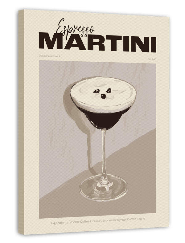 Espresso Martini - Cocktail Zeichnung mit Rezept